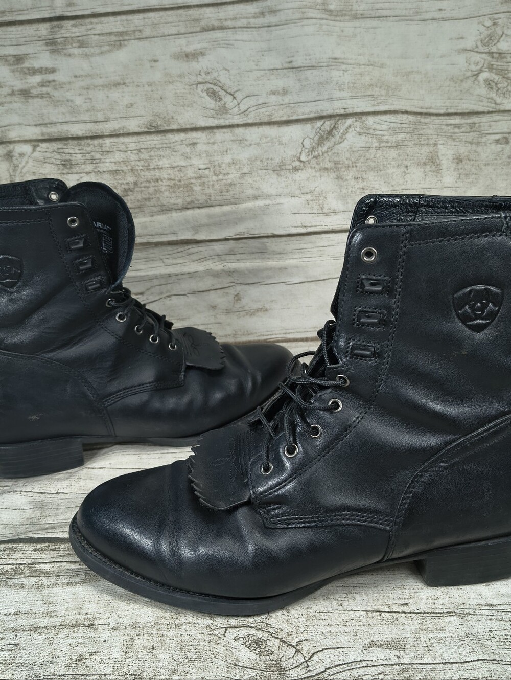 Ariat Western Kiltie Black Leather Paddock Boots Men Size 13 EE